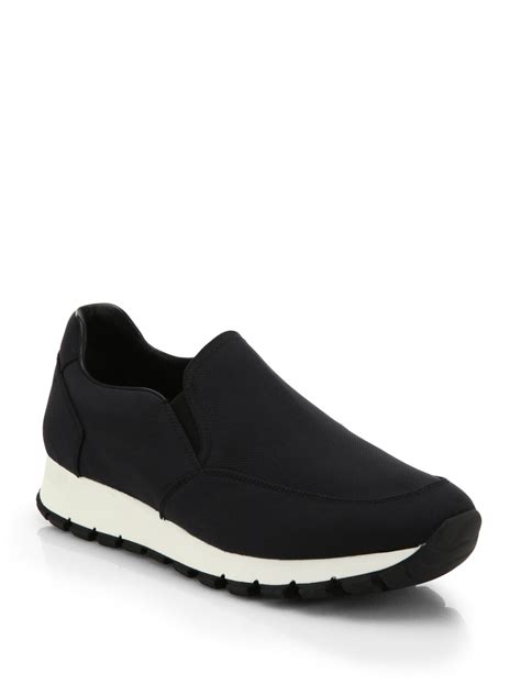 prada slip on sneaker black|prada slip on sneakers men.